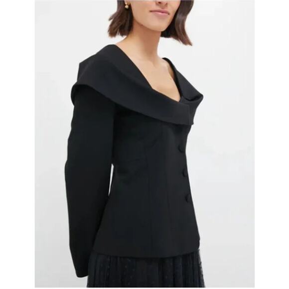 Tuckernuck Black Monroe Top Long Sleeves Button Front Work or Evening Party, S - Picture 12 of 12